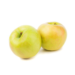 Heap of raw green apples, isolated