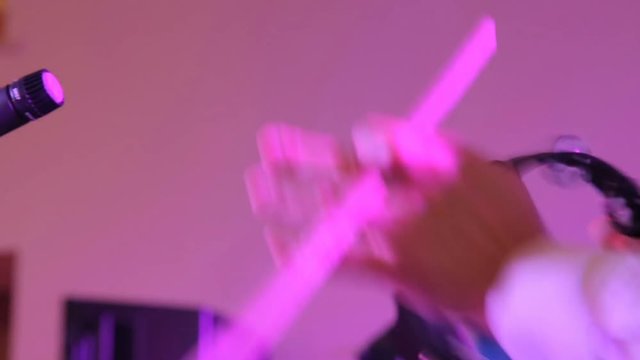 Musical instrument tambourine or pandeiro on a background
