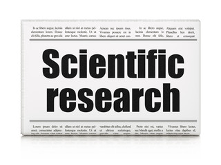 Science concept: newspaper headline Scientific Research
