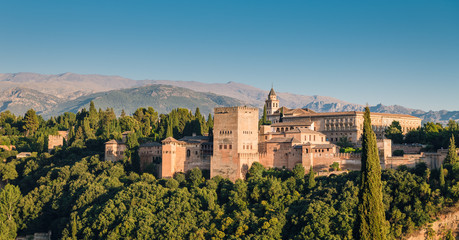 Fototapeta na wymiar Ancient arabic fortress of Alhambra, Granada, Spain
