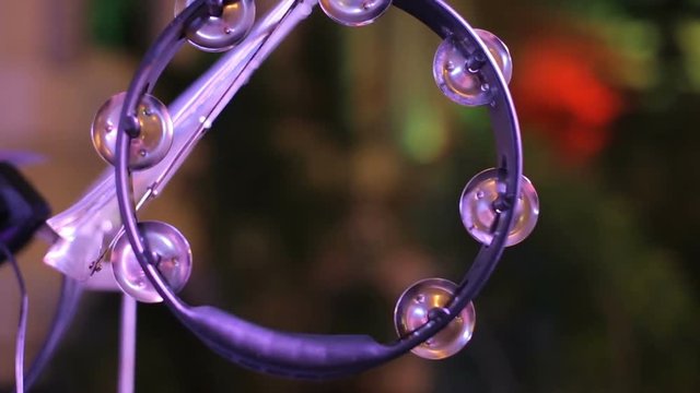 Musical instrument tambourine or pandeiro on a background