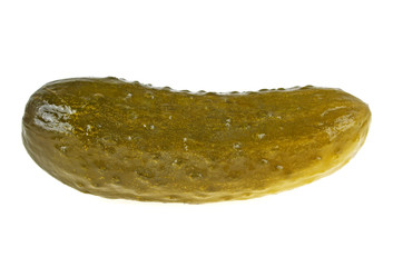 Marinated pickled cucumber isolated on white background