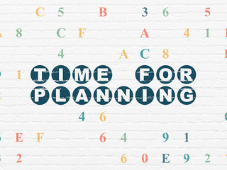 Timeline concept: Time for Planning on wall background