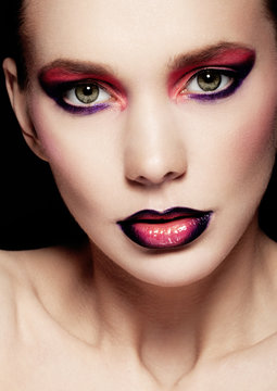 Beautiful woman beauty creative makeup fashion