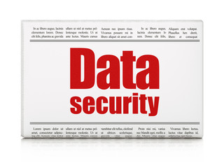Safety concept: newspaper headline Data Security