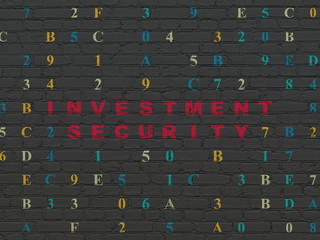 Protection concept: Investment Security on wall background