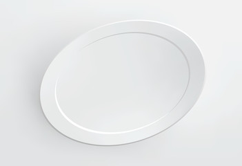 Blank frame on white wall. Vector.