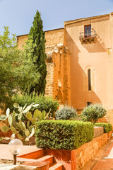 Fototapeta na wymiar The courtyard of the monastery of Santo Spirito in Agrigento, Sicily
