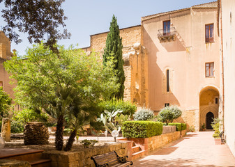 Naklejka premium The courtyard of the monastery of Santo Spirito in Agrigento, Sicili, Italy
