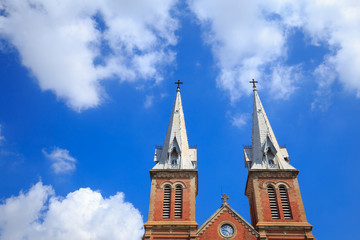 Fototapeta na wymiar Notre Dame Cathedral in Ho Chi Minh city, Vietnam
