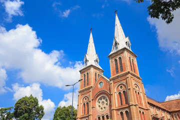 Fototapeta na wymiar Notre Dame Cathedral in Ho Chi Minh city, Vietnam