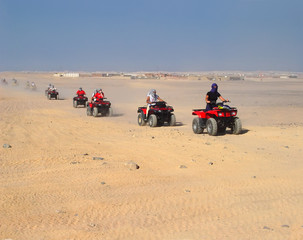 Tourist rally on ATVs in Hurghada