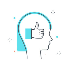 Color line, success and criticism illustration concept illustrat