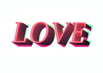 A 3d rendering of the word Love