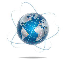 Vector globe icon of the world