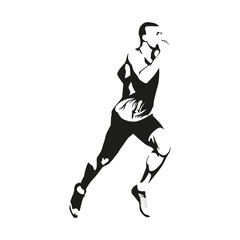 Fototapeta na wymiar Running man, vector isolated illustration. Sport, athlete, run,