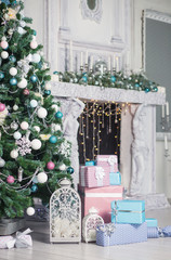 Christmas decorations, Christmas tree, gifts, new year
