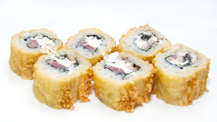 Delicious seafood sushi at a Japanese restaurant