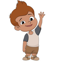 cute kid welcome.vector and illustration.