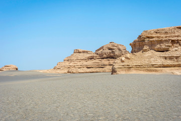 Rock formations in Dunhuang Yardang National Geopark, Gobi Desert, China