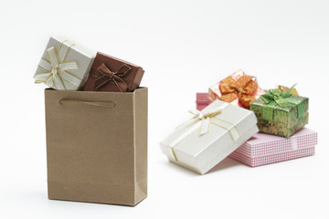 Paper bag with gifts