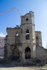 The ruins of an abandoned old castle - Golitsyn's estates in Novorossiysk