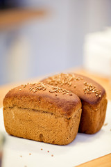 dark bread on a dark background