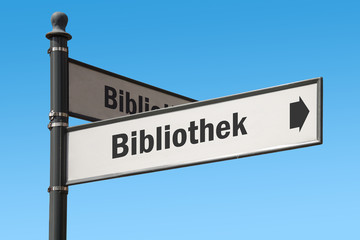 Obraz premium Schild 175 - Bibliothek