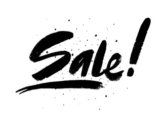 Sale Hand lettering Design Template. Typography Vector Background. Handmade calligraphy.