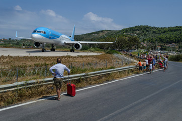 Skiathos airport and people watching