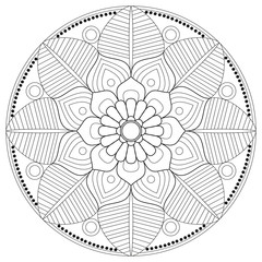 Flower Mandala. Vintage decorative elements. Oriental pattern, v
