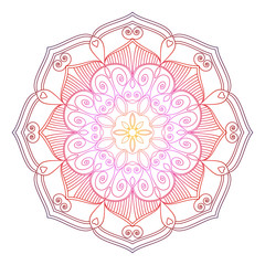 Flower Mandala. Vintage decorative elements. Oriental pattern, v