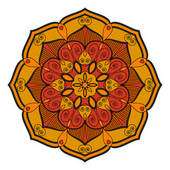 Flower Mandala. Vintage decorative elements. Oriental pattern, v