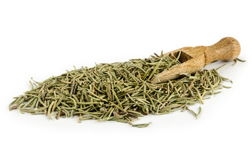 Dried rosemary leaves or needles, isolated