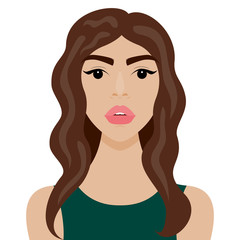 Vector illustration with hipster girl in flat style.