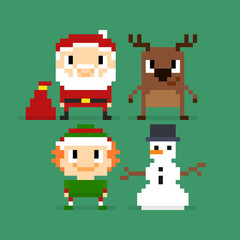 Pixel Christmas Characters