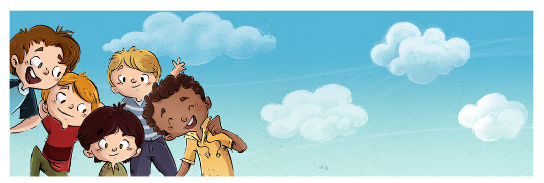 ni&ntilde;os felices y alegres