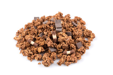 muesli with pieces of chocolate