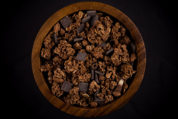 muesli with pieces of chocolate