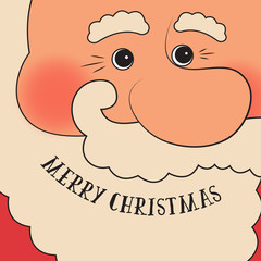 Retro styled Christmas Card with Santa Claus - vector template with copy space