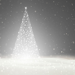 Vector Illustration of a Christmas Holiday Design with Christmas Tree