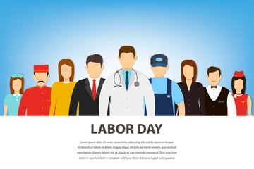 People of different occupations. Professions set. International Labor Day. Flat Vector