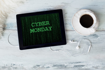 Cyber Monday on tablet computer