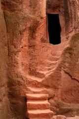 Ancient Rock Stairway & Door - Entrance to Orthodox Temple - Ethiopia