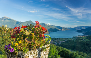 Mountains in Italy near the lake Como in summer