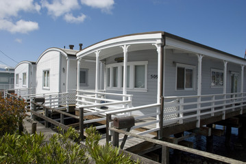 Schöne alte Hausboote in Sausalito, San Francisco