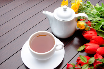 Cup of tea in catering concept