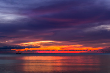 beautiful sea sunset at Hua-Hin in Thailand