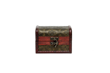 antique jewelry box on white background