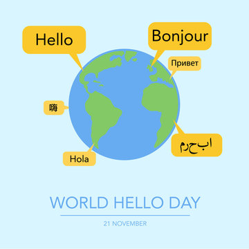 Holiday November 21 - World hello day.